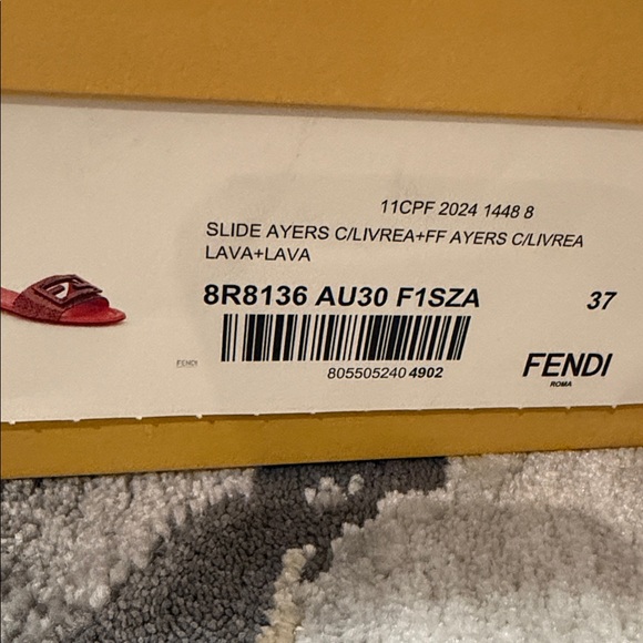 Fendi Baguette Snake Embossed Leather Slides - Picture 6 of 6